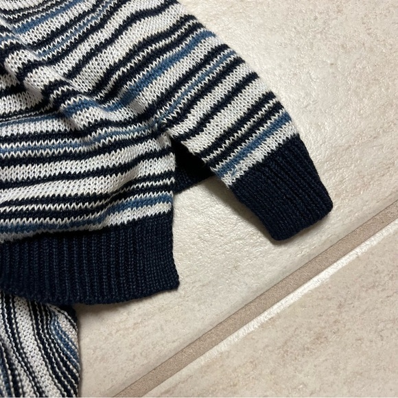 NWT Talbots PLUS 3X Petite Womens Striped 100% Linen Knit Sweater Blue White - Picture 9 of 9